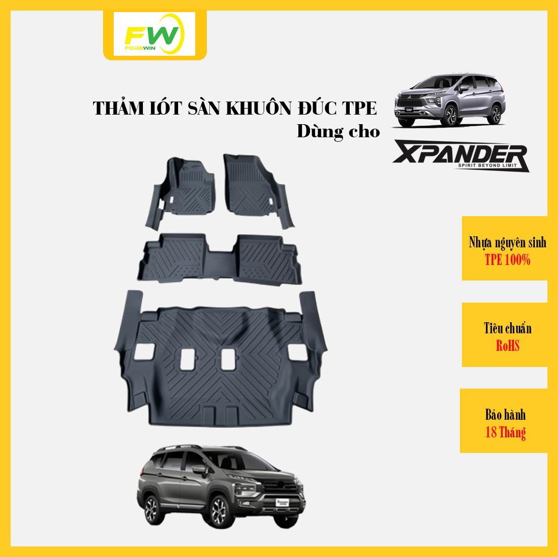 Thảm lót sàn TPE đúc dùng cho xe Mitsubishi Xpander