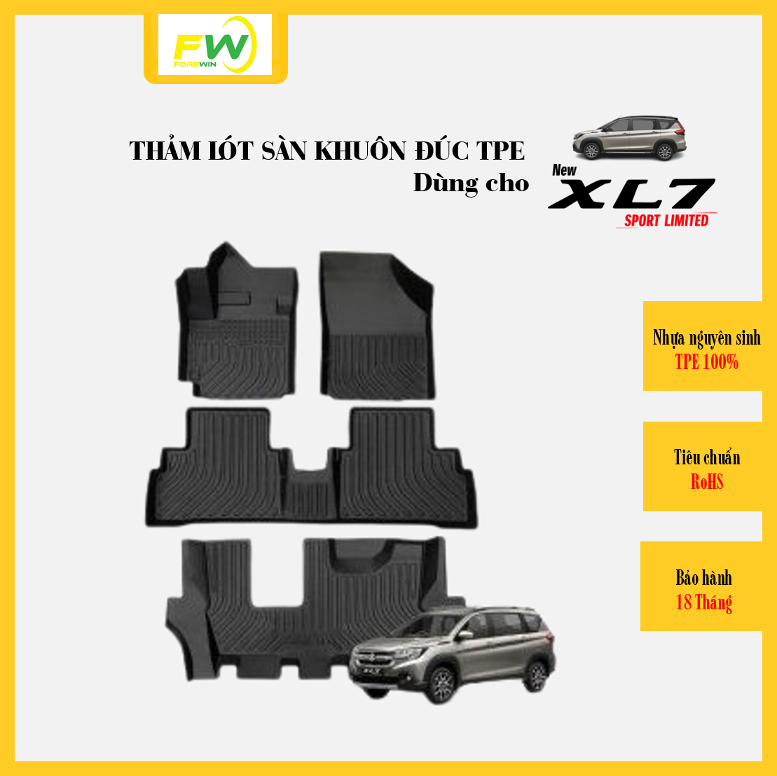 Thảm lót sàn TPE đúc dùng cho xe Suzuki XL7