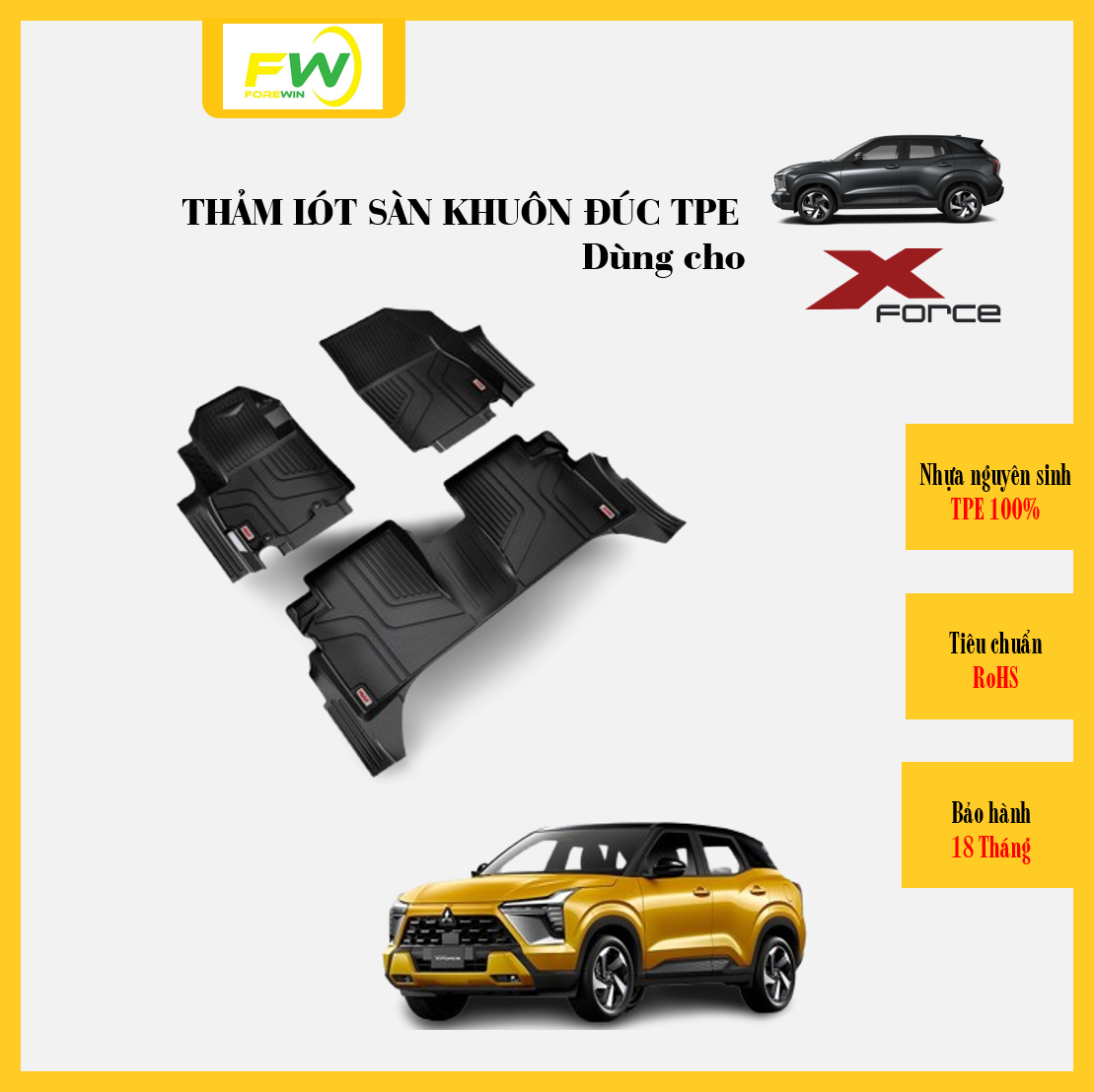 Thảm lót sàn TPE đúc dùng cho xe Mitsubishi Xforce