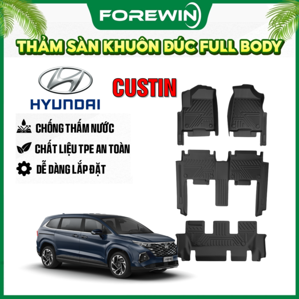 Thảm lót sàn TPE đúc Forewin cho Hyundai Custin 2023