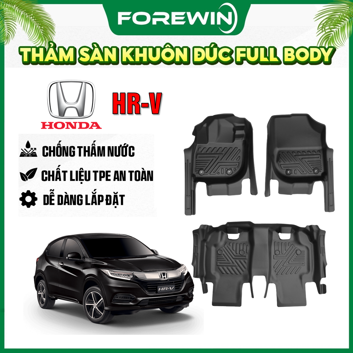 Thảm lót sàn TPE đúc Forewin cho Honda HR-V 2023