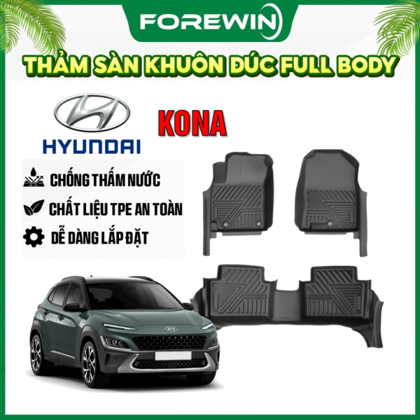 Thảm lót sàn TPE đúc Forewin cho Hyundai Kona 2023