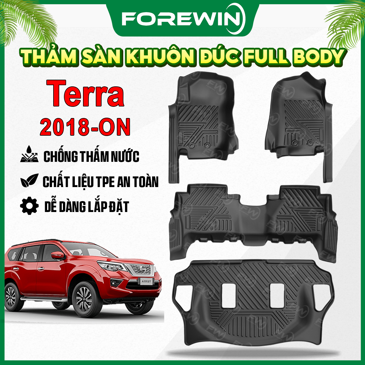 Thảm lót sàn TPE đúc Forewin cho Nissan Terra 2018