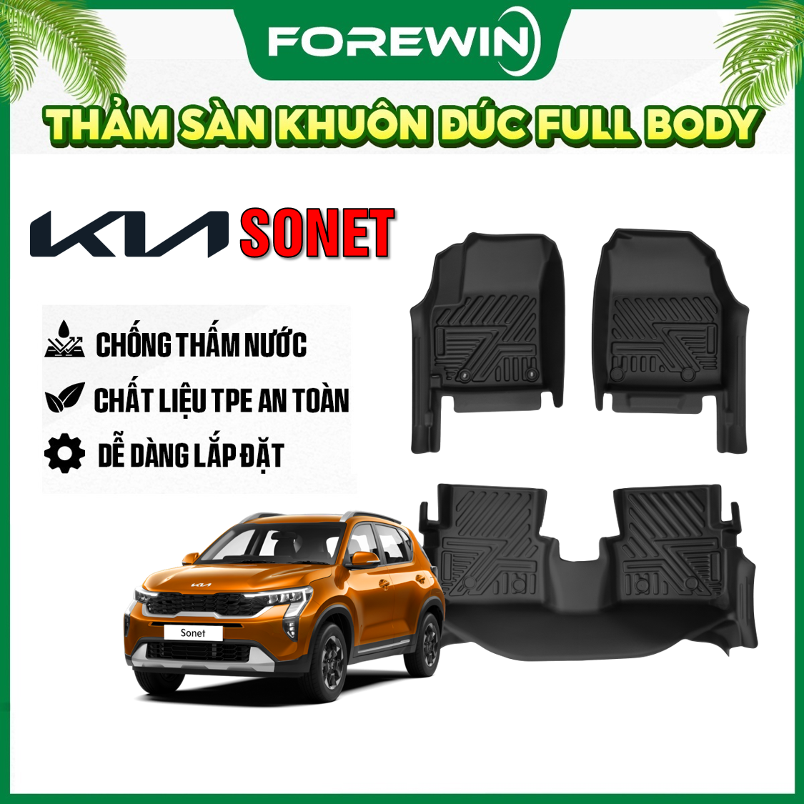 Thảm lót sàn TPE đúc dùng cho Kia Sonet 2022