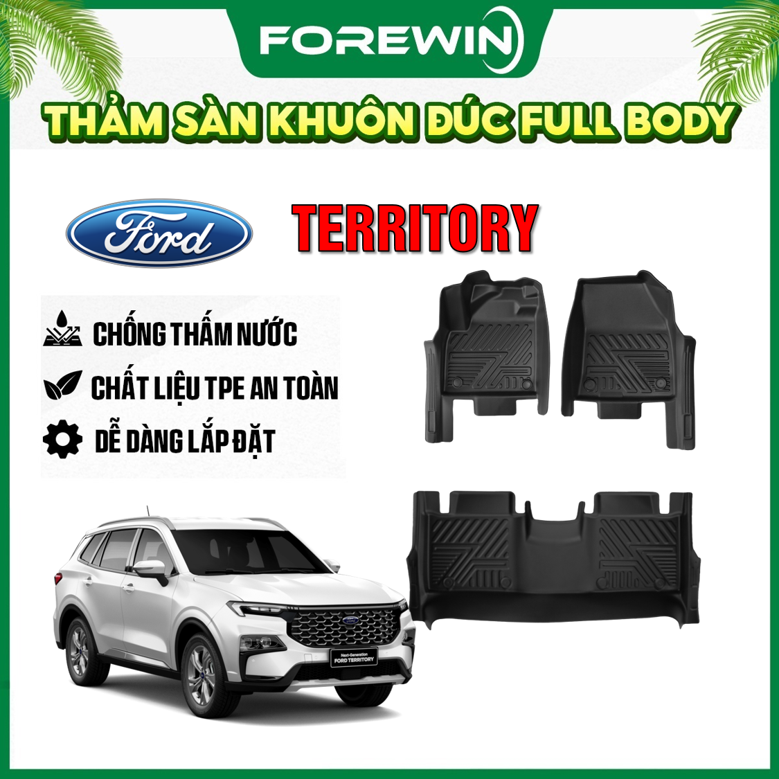 Thảm lót sàn TPE đúc dùng cho Ford Territory 2022
