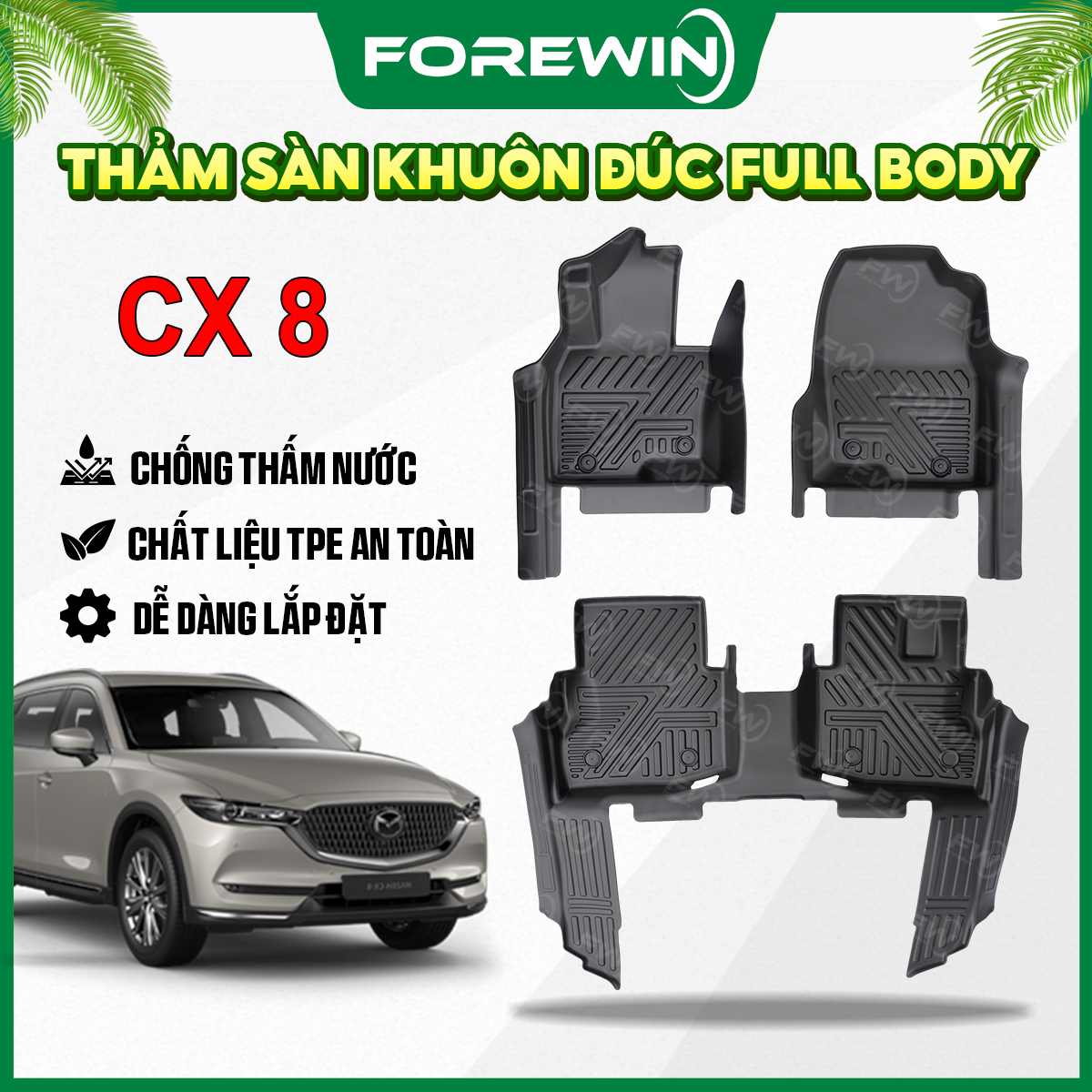 Thảm lót sàn TPE đúc Forewin cho Mazda CX8