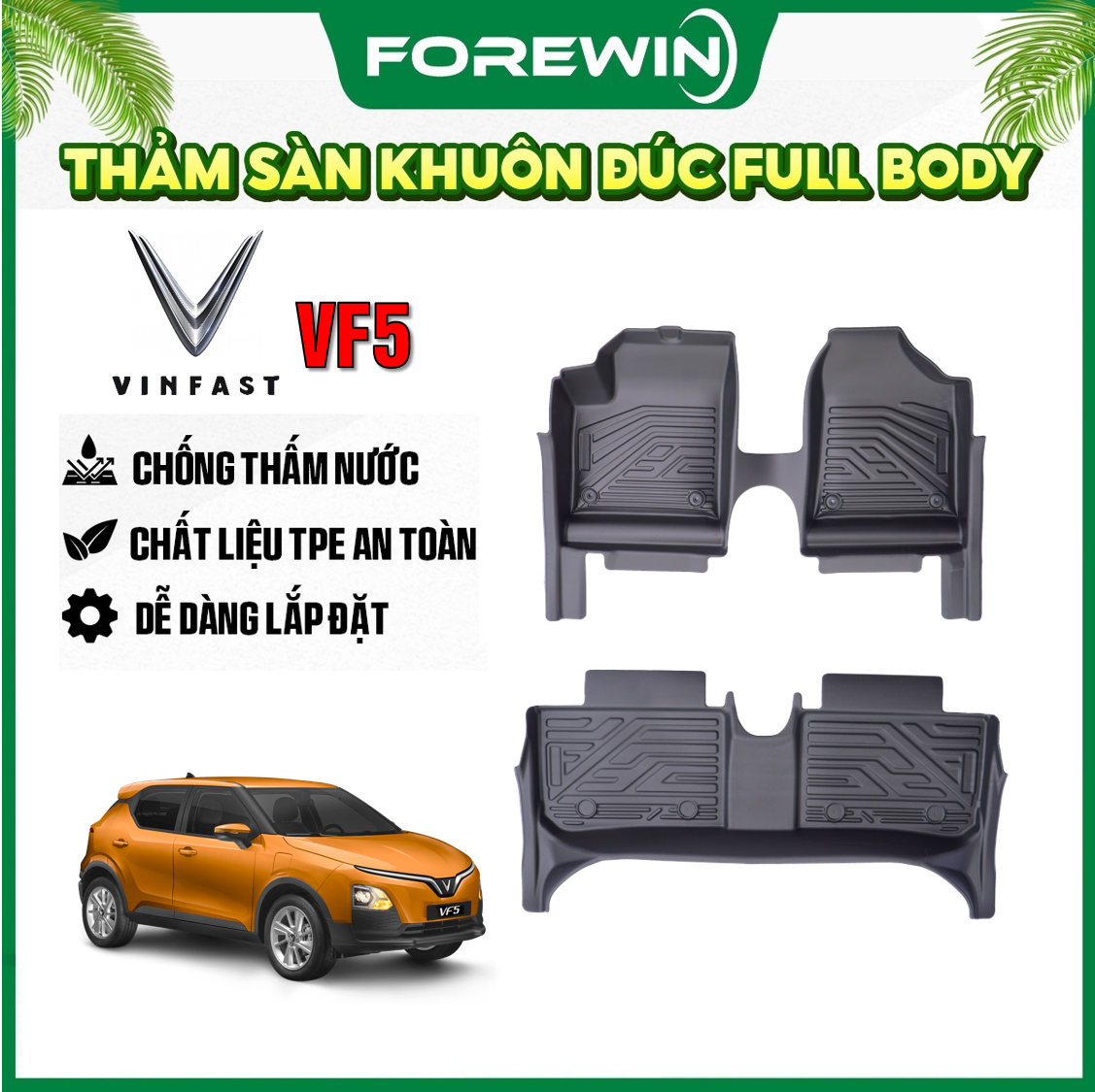 Thảm lót sàn TPE đúc Forewin cho VinFast VF5 2023
